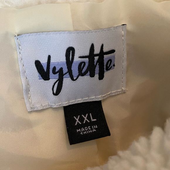 Vylette Cream Faux Fur Sherpa Button Front Teddy Jacket | Size XXL - Picture 3 of 7